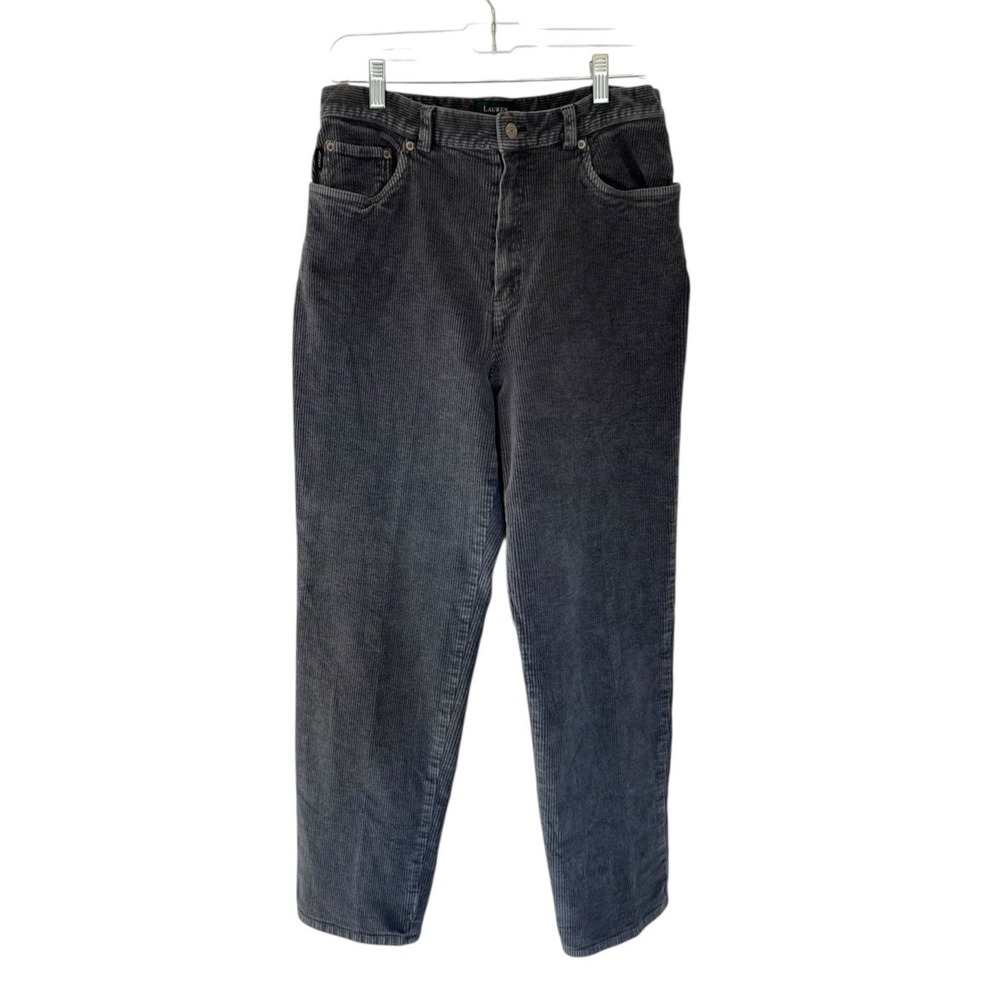 Lauren Ralph Lauren Womens 12 Corduroy Tapered Leg Pants Gray EUC